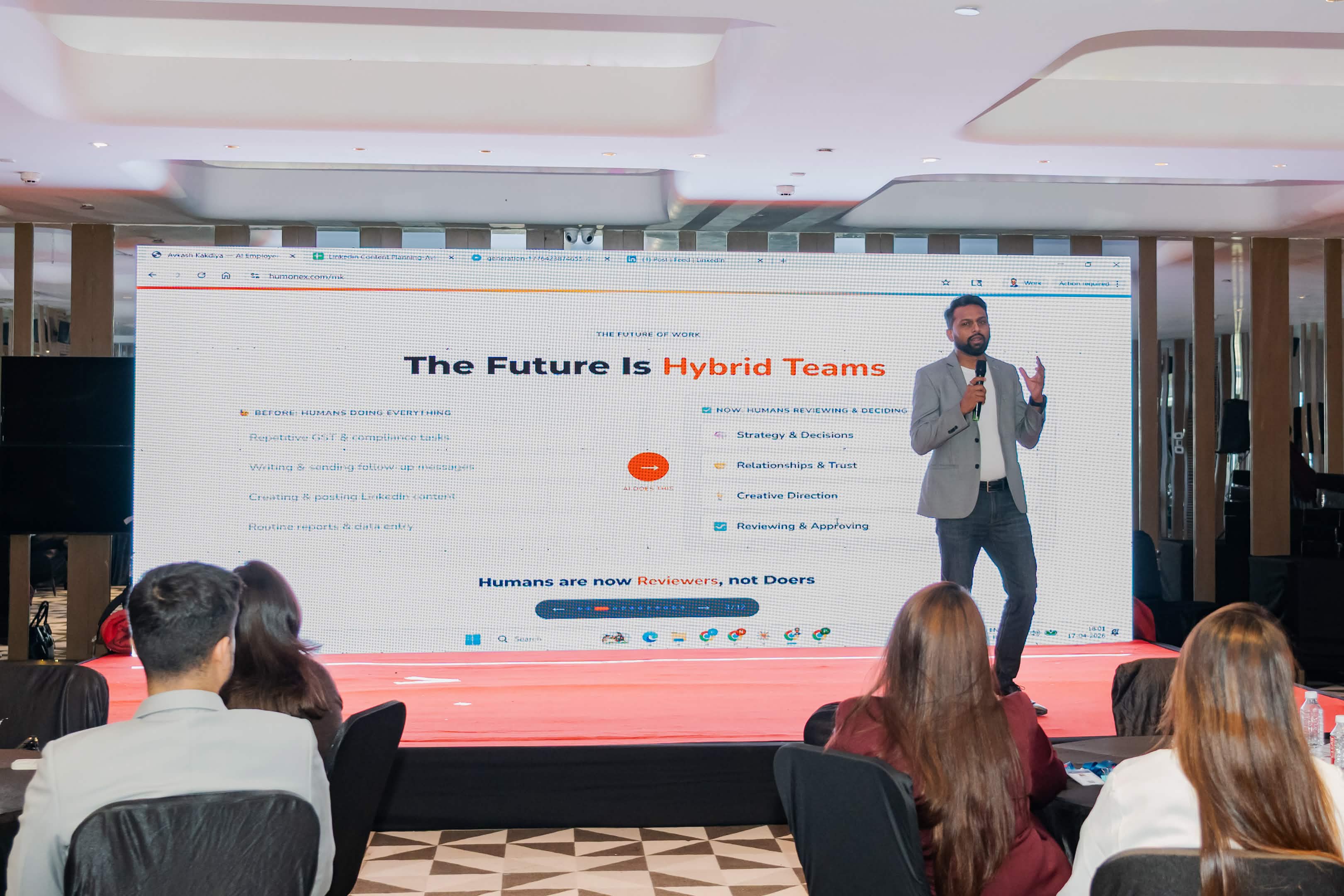 Avkash presenting The Future Is Hybrid Teams